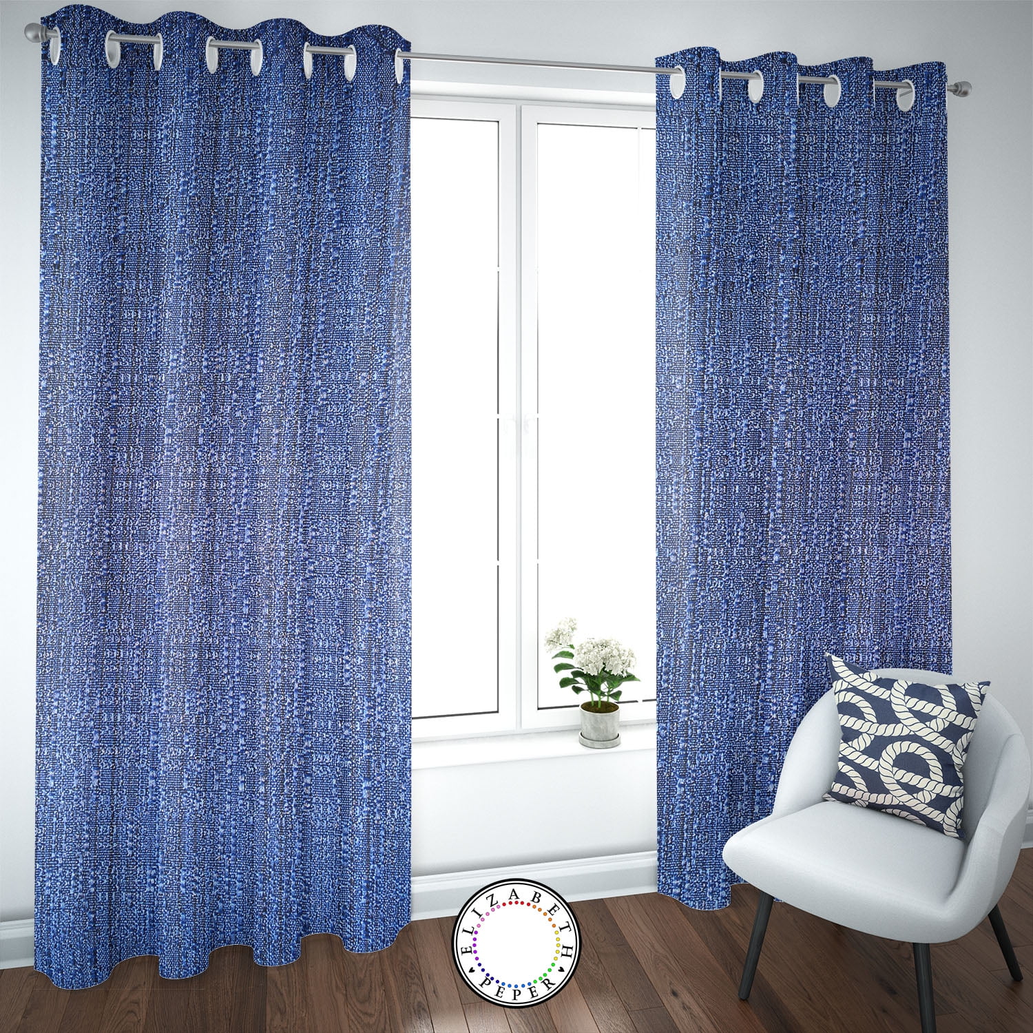 Elizabeth Peper - Set De Cortinas Hogar 2 Paños De 140x220 Cm Azul