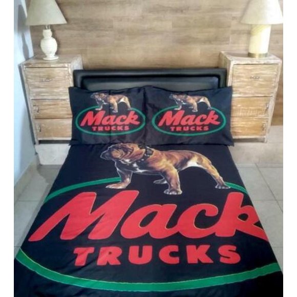 Mack Trucks Black Quilt Duvet Cover Set Queen Comforter Cover Bedding Bedclothes3-Piece Bedding Set (1 Duvet Cover + 2 Pillow Shams) Bed Sheets