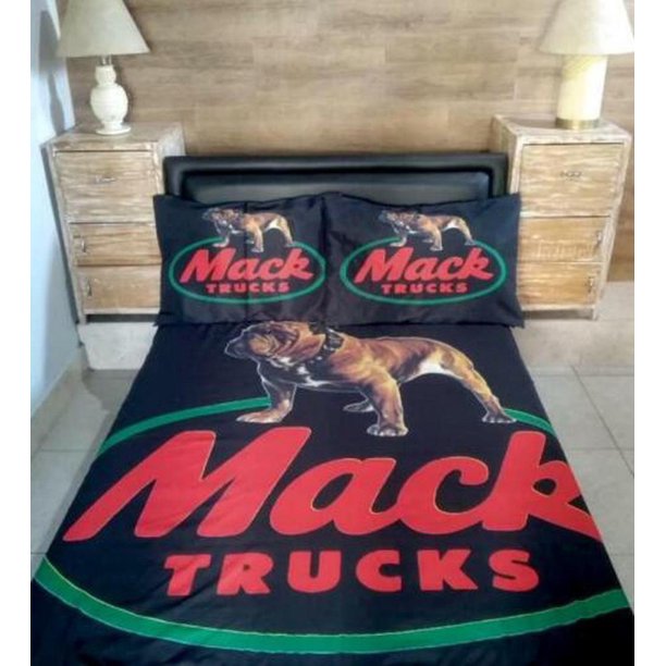Mack Trucks Black Quilt Duvet Cover Set Queen Comforter Cover Bedding Bedclothes3-Piece Bedding Set