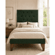 thumbnail image 1 of Cama Plaza y Media Verde Botella Capitoné  + Colchon Mery Desing, 1 of 9