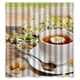 thumbnail image 1 of Cortina de ducha de té, juego de cortinas de baño con ganchos, tamaño 66 x 72 pulgadas, 1 of 3