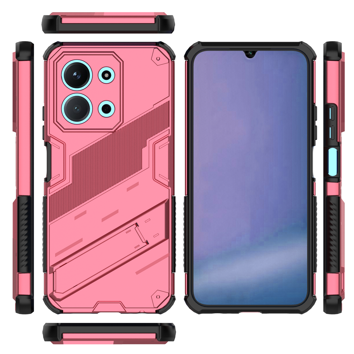 Funda Gangxun Antigolpes Para Xiaomi Redmi 15C 4G Con Soporte Invisible, Antihuellas Y Protección Completa