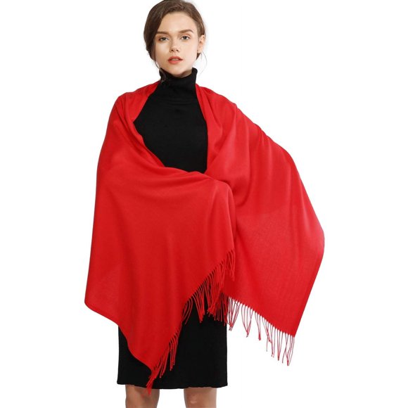 Chal RIIQIICHY de Pashmina 191 cm x 69 cm con Flecos