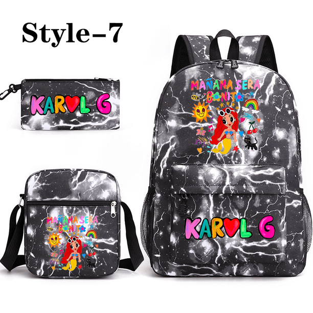 Cartoon Manana Sera Bonito 3 Piece Backpack Boys Women's Cute Rucksack Shoulder Bag Pencil Bag Teenage School Bag