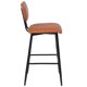 thumbnail image 3 of Pack 2 Pisos De Bar O Cocina Mid-century Con Respaldo Marrón, 3 of 8