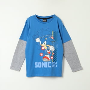 Polera Manga Larga Niño Runner Azul Sonic