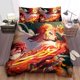 thumbnail image 1 of Demon Slayer Tanjiro Kamado Senjuro Rengoku Artwork Quilt Duvet Cover Set Soft3-Piece Bedding Set, 1 of 5