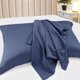 thumbnail image 4 of PiccoCasa Funda de Almohada de Satén Juego de 2 Fundas de Almohada de Satén Sedoso Queen Azul Marino, 4 of 7