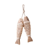 Bothyi - Suministros De Escultura De Pez De Madera, Pez Náutico De Madera, Granja, Baño Al Aire Libre, 19,5X4,5 Cm