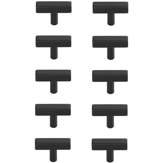 Elegant Decor - Juego De 10 Tiradores T Decorativos Elegantes En Negro Mate