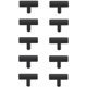 thumbnail image 1 of Juego de 10 tiradores T decorativos elegantes en negro mate, 1 of 6