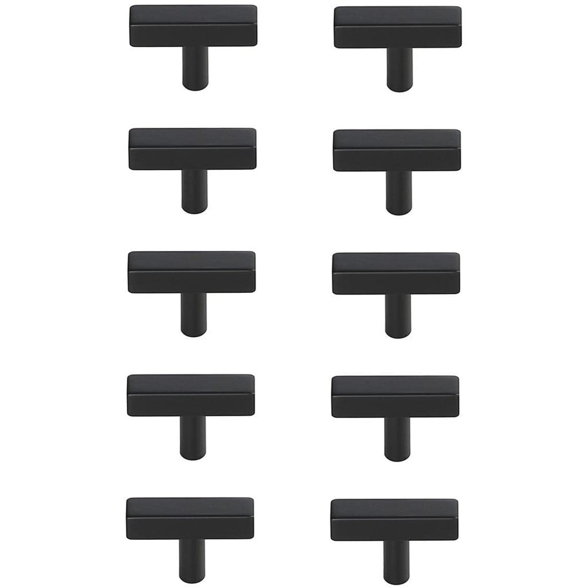 Elegant Decor - Juego De 10 Tiradores T Decorativos Elegantes En Negro Mate