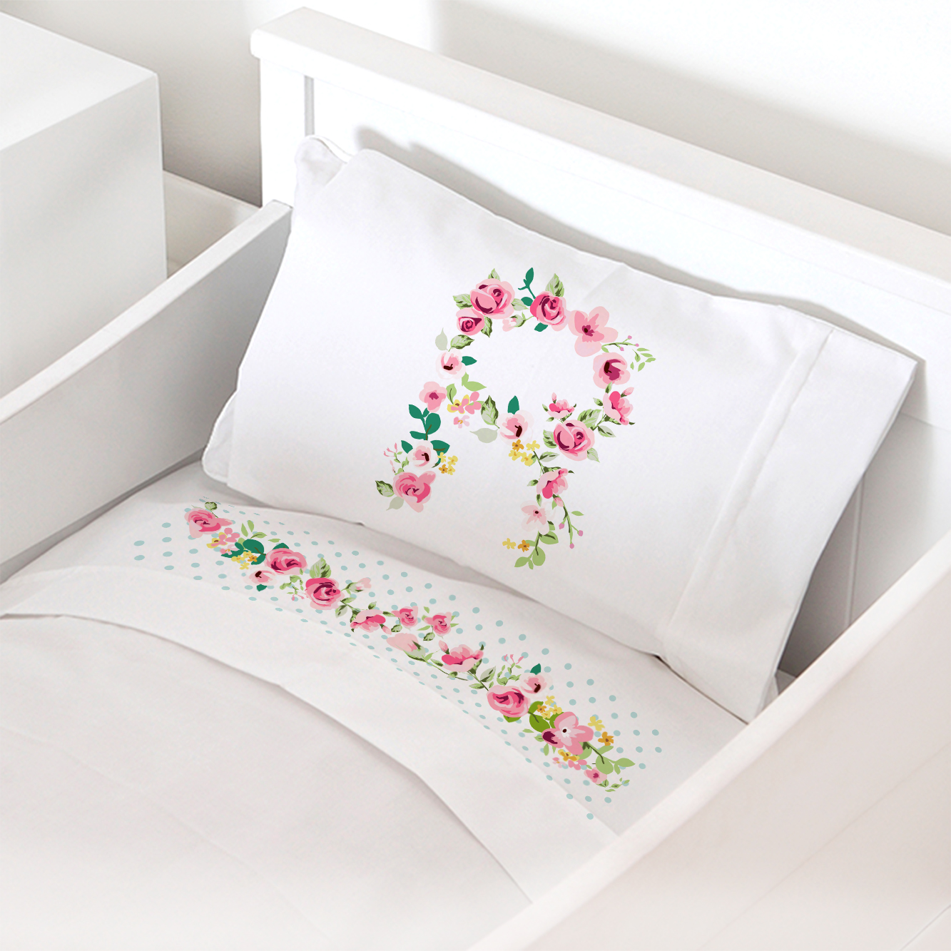 Tuyo Print - Juego De Sábanas Cuna Letras Vintage R