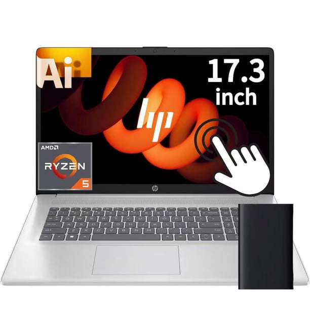 Laptop HP 17.3" con pantalla táctil, para negocios, AMD Ryzen 5, 16 GB de RAM, 1.5 TB