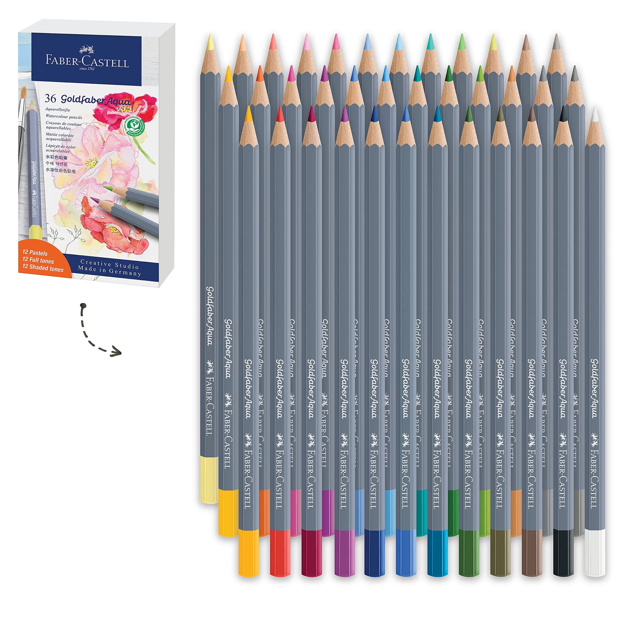 Lápices Acuarelables Faber-castell Goldfaber Aqua 36 Colores