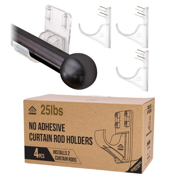 Soportes para barra de cortina Evermount, paquete de 4, varillas de 3 cm