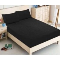 Genérico - Cubrecolchón Acolchado 1.5 Plazas + 1 Funda De Cojín - Negro