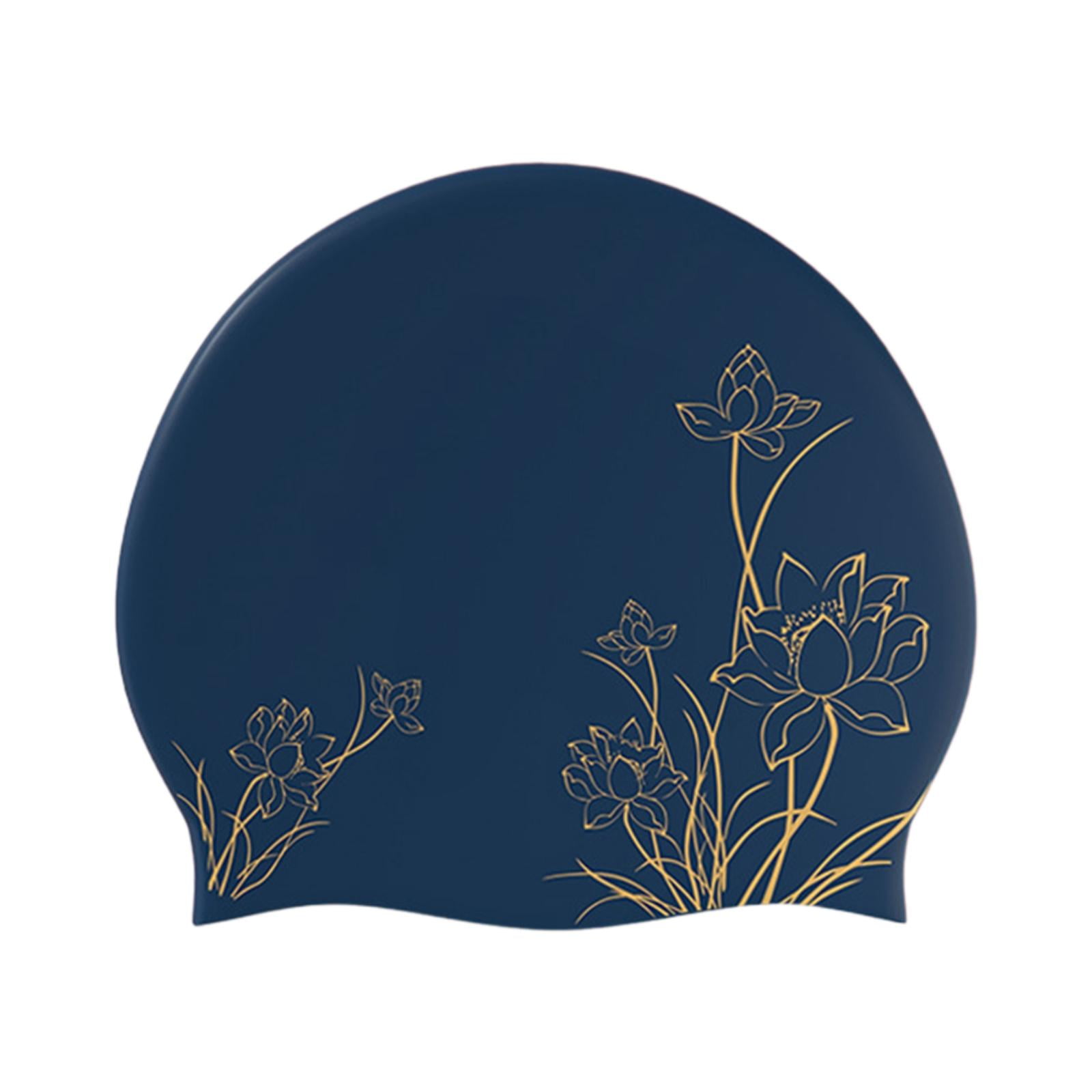 Ioensy - Gorro De Natación De Silicona, Gorro De Natación Estampado, Para Surf, Navegación, Piragüismo, Dorado