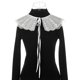 thumbnail image 2 of INSPIRE CHIC Cuello Falso Desmontable, Mini Capa de Cuello con Bordado Semitransparente, Cuello de Gorguera Falso para Blusa Talla Única Blanco-7, 2 of 5