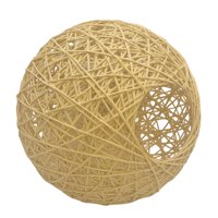 Ioensy - Lámpara Colgante Tejida Con Forma De Jaula, Pantalla De Bola De Ratán Para Casa De Granjero, Color Amarillo