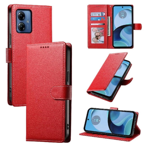 Funda para FOXDOCK Motorola Moto G14 4G– Cuero Premium, 3 ranuras para tarjetas, Protección contra impactos