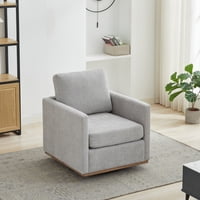 M&Ms - 30.7""W Square Upholstered Swivel Accent Chair And Comfy Accent Single Sofa Chair, 360 Degree Club Chair, Lounge Armchair For Living Room Bedroom Apartment Nursery. Light Gray