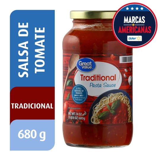 Salsa De Tomate Tradicional Frasco 680 g Great Value