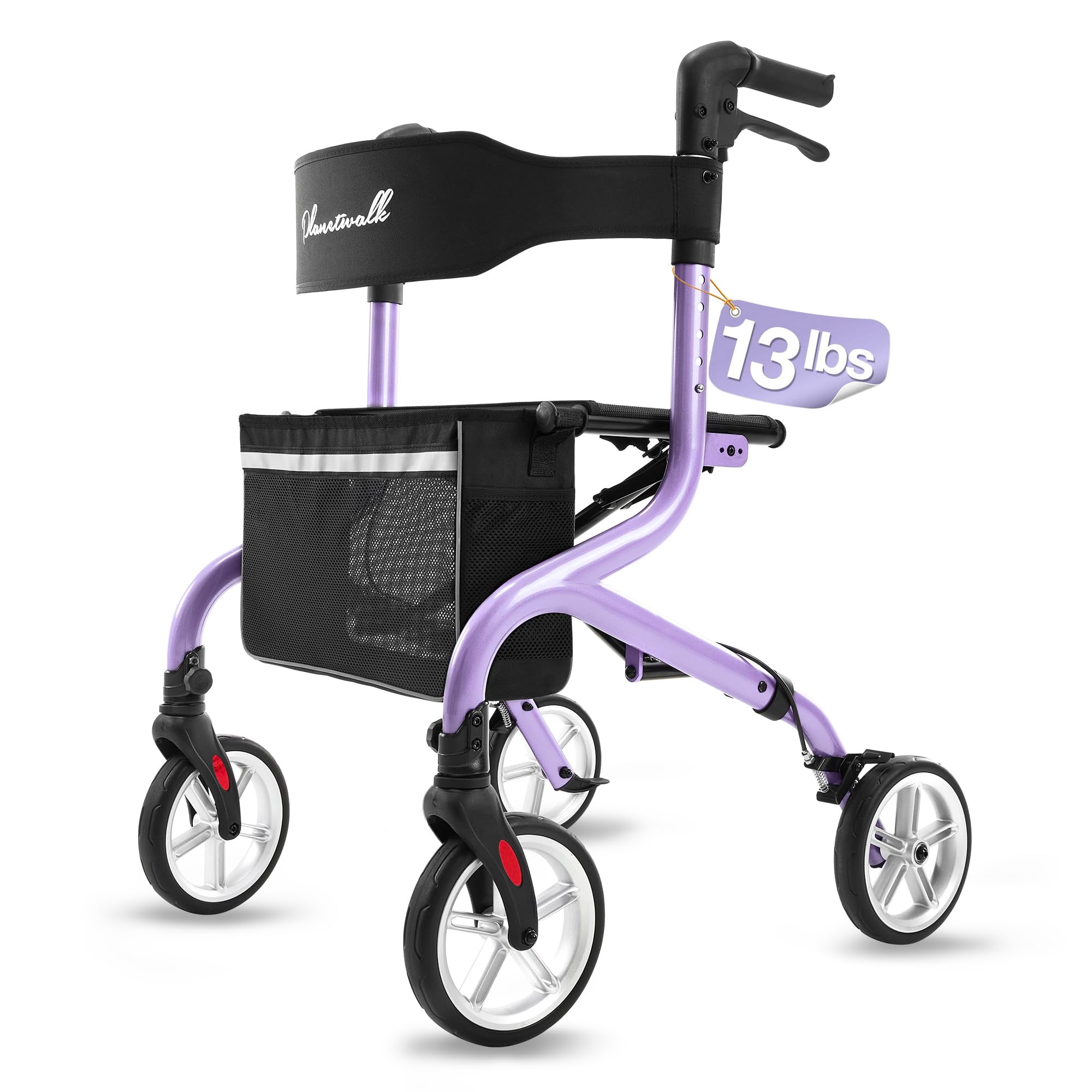 Planetwalk - Rollator Walker Planet Walk Superligero Con Asiento Morado