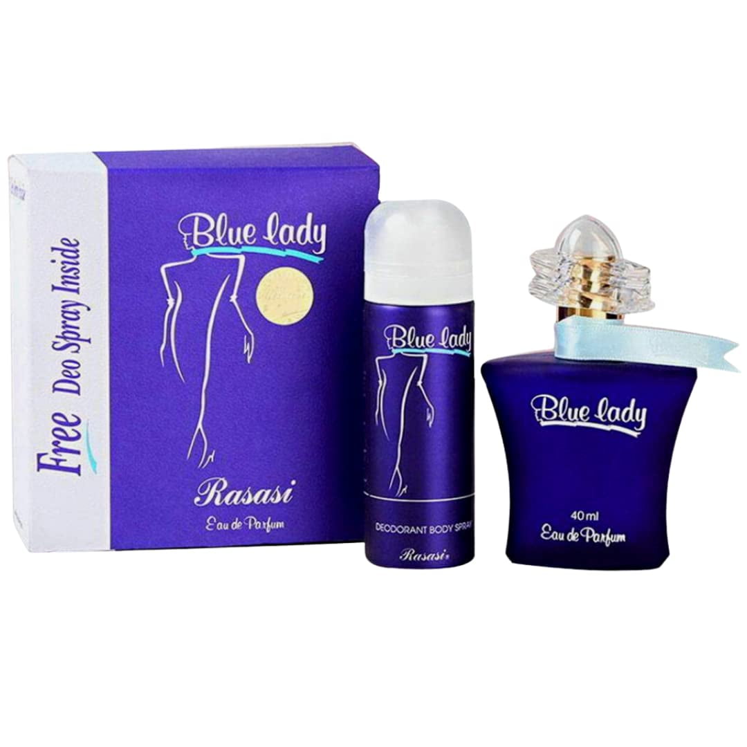 Set De Perfume Rasasi Blue Para Mujer (eau De Parfum De 40 Ml+desodorante De 50 Ml)