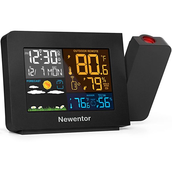 Reloj Despertador con Proyección y Estación Meteorológica Atómica Newentor
