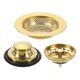 thumbnail image 1 of Juego de 3 coladores de desagüe de fregadero de cocina en oro claro, colador y tapón de fregadero de cocina de acero inoxidable, 1 of 6