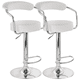thumbnail image 1 of Pack 2 Taburete Piso Bar Altura Regulable Con Respaldo Blanco, 1 of 5