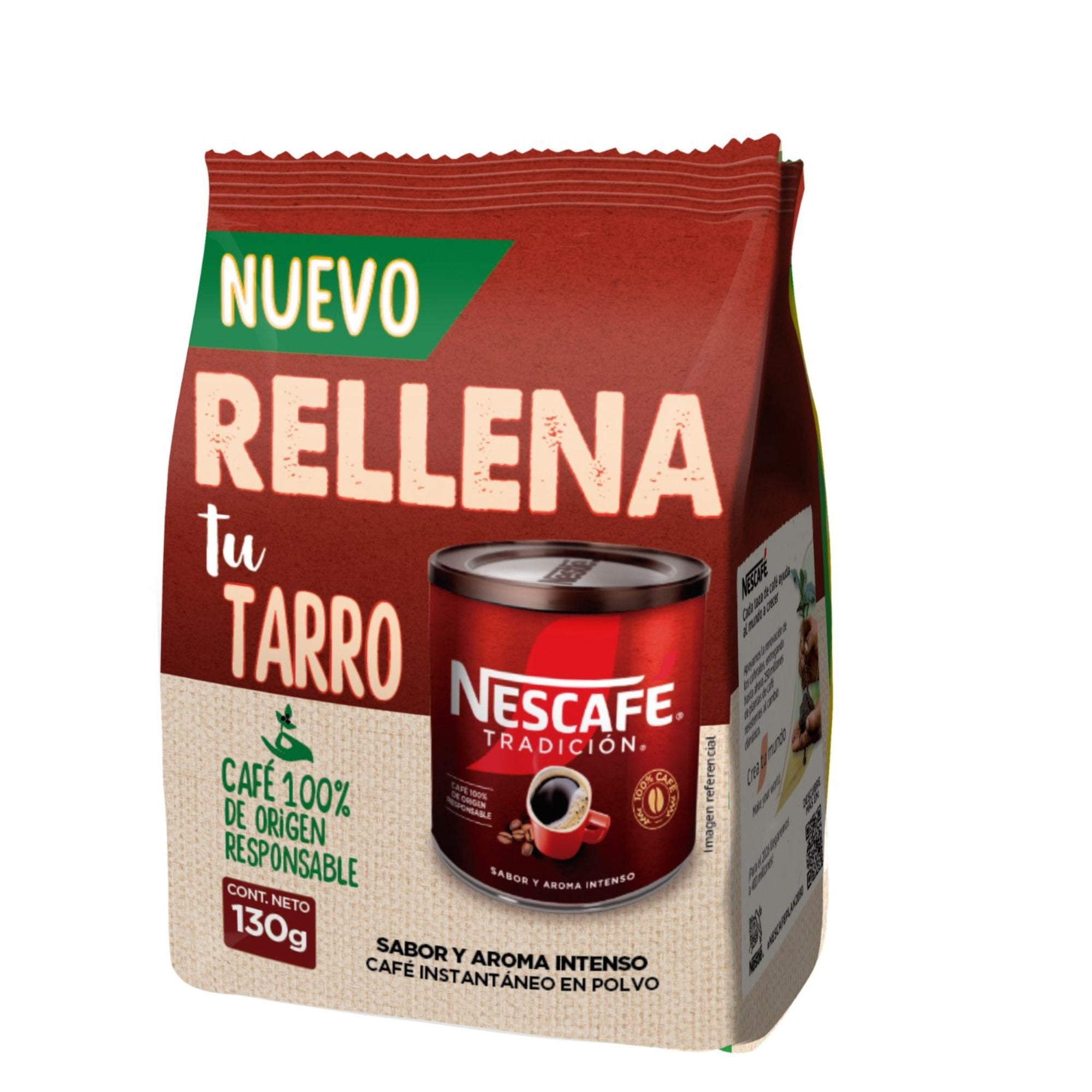 Café Instantáneo Tradición Relleno Bolsa "130 g" Nescafé