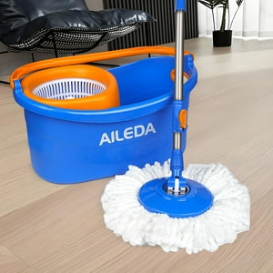 Trapeador Mopa Spin Mop 360 2 Repuestos Aileda Color Azul Mopa Giratorio Trapeador Spin 360° Balde Centrifuga