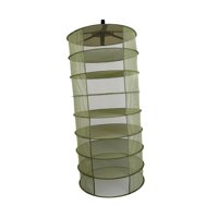 Magideal - Cesta De Secado De Red De Malla Seca Para Colgar Plantas De 2 Pies Y 8 Capas, Redonda Con Diseño Vertical Para Plantas Hidropónicas, Versátil Y Plegab Verde