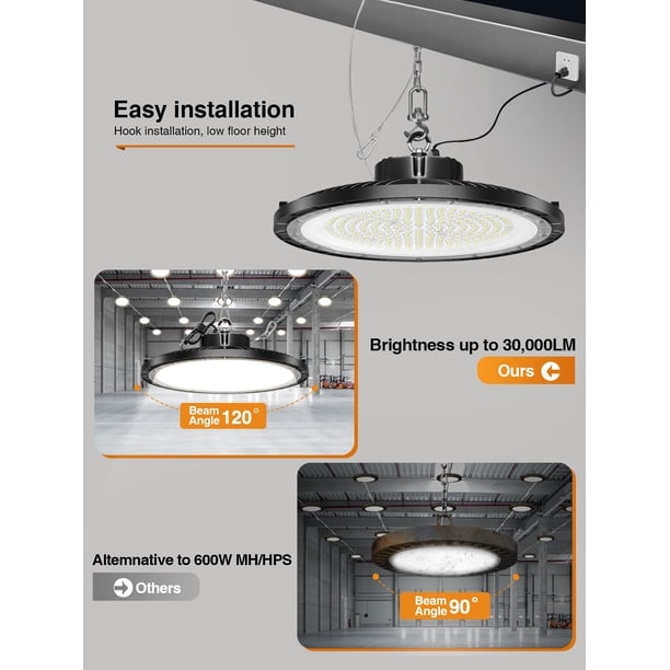 Lámpara UFO High Bay ONLYLUX 200 W 5000 K 30000 LM, paquete de 10