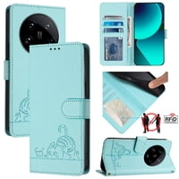 Funda Tipo Cartera Foxdock Para Xiaomi 14 Ultra 5G Con Soporte, Ranuras, Rfid, Diseño De Gato