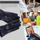 thumbnail image 2 of Guantes de cuero negro de invierno para hombre, para conducir, de piel de oveja auténtica, cálidos y forrados con forro polar., 2 of 8