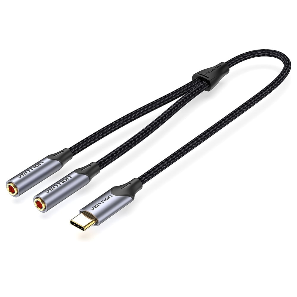 Adaptador Usb-c A 3.5mm Dual De Aluminio - Vention