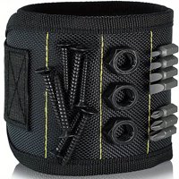 Xusx111 - Pulsera Magnética Por Wrap-It Almacenamiento - Negro - Gran Padre Regalo Muñeca Imán Herramienta Cinturón Y Soporte De Tornillo (Negro 5 Filas Con 10 Imanes) Solo Pulsera