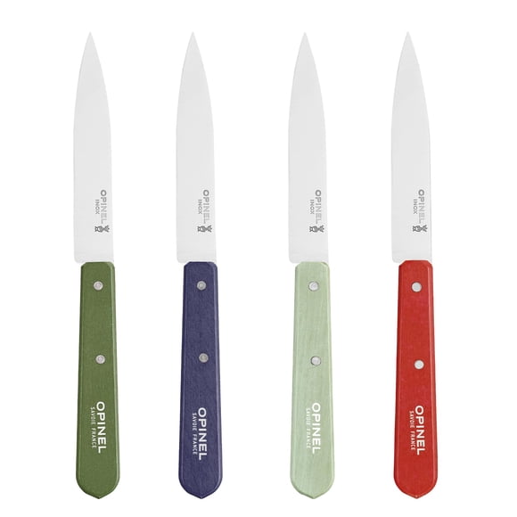 Set de cuchillos mondadores OPINEL No.112 de acero al carbono, 4 piezas