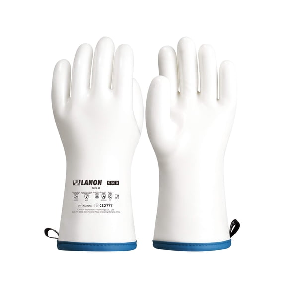 Guantes de horno LANON de silicona líquida resistentes al calor, blancos, M