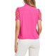 thumbnail image 3 of INSPIRE CHIC Blusa de Mujer para Regreso a Clases con Lazo en el Cuello, Cuello en V, Cuello Alto, Manga Corta de Malla, Talla M, Rosa Fucsia, 3 of 6