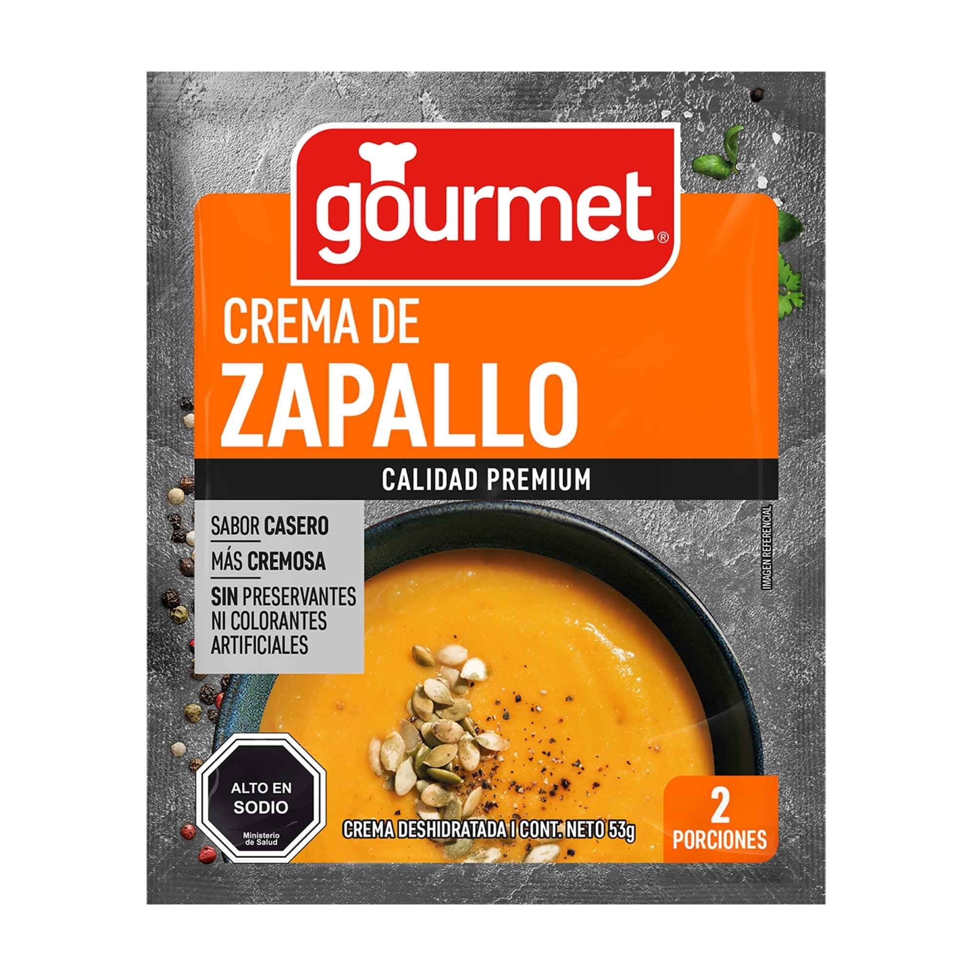 Crema De Zapallo Premium (2 Porciones) Sobre 53 g Gourmet