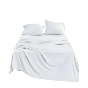 Genérico - Juego De Sabana Plaza Y Media 200 Hilos Blanco