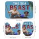thumbnail image 3 of La bestia del mar-theme 4-Piece Shower Curtain Set with Rugs, Waterproof Bathroom Decor Set Includes Bath Mat, U-Shaped Rug, Toilet Lid Cover and Curtain with Hooks, 3 of 6