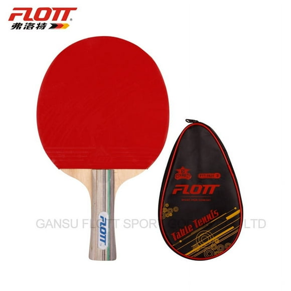 Paleta Ping Pong, 2 Estrella, Mango Largo, Lado Rojo/negro