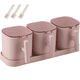 thumbnail image 1 of Juego de 3 azucareros con cucharas y tapas. Contenedores de alta capacidad para especias y condimentos. Tarro de cristal para especias, ideal para el hogar, la cocina y la cafetería., 1 of 5