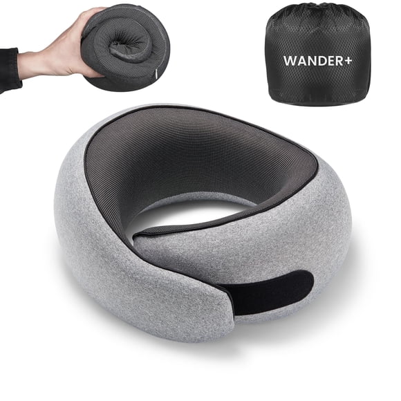 Almohada de Viaje WANDER+ Wander Plus Espuma Viscoelástica Gris