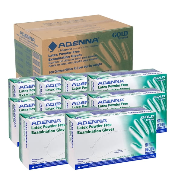 Guantes de látex Adenna GLD262, dorados, 6 mil, sin polvo, pequeños